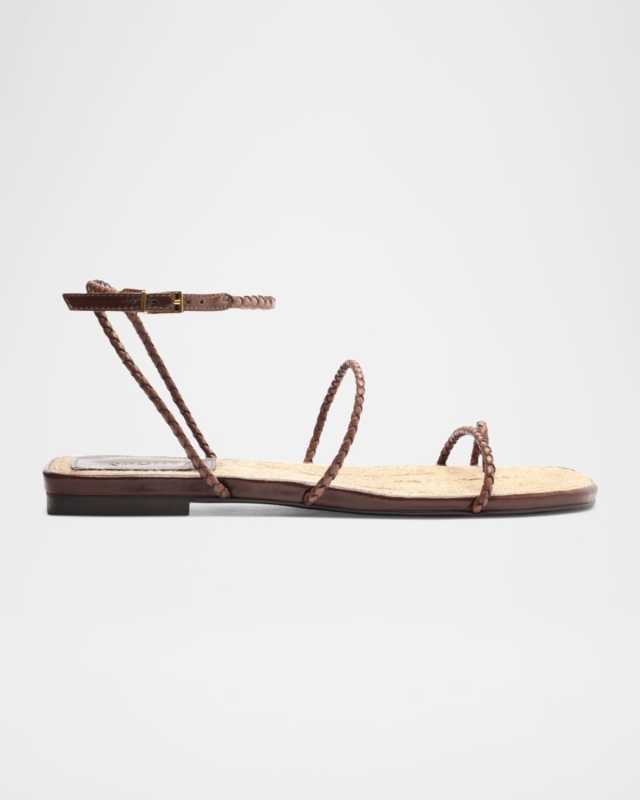 Kaya Braided Leather Flat Sandals